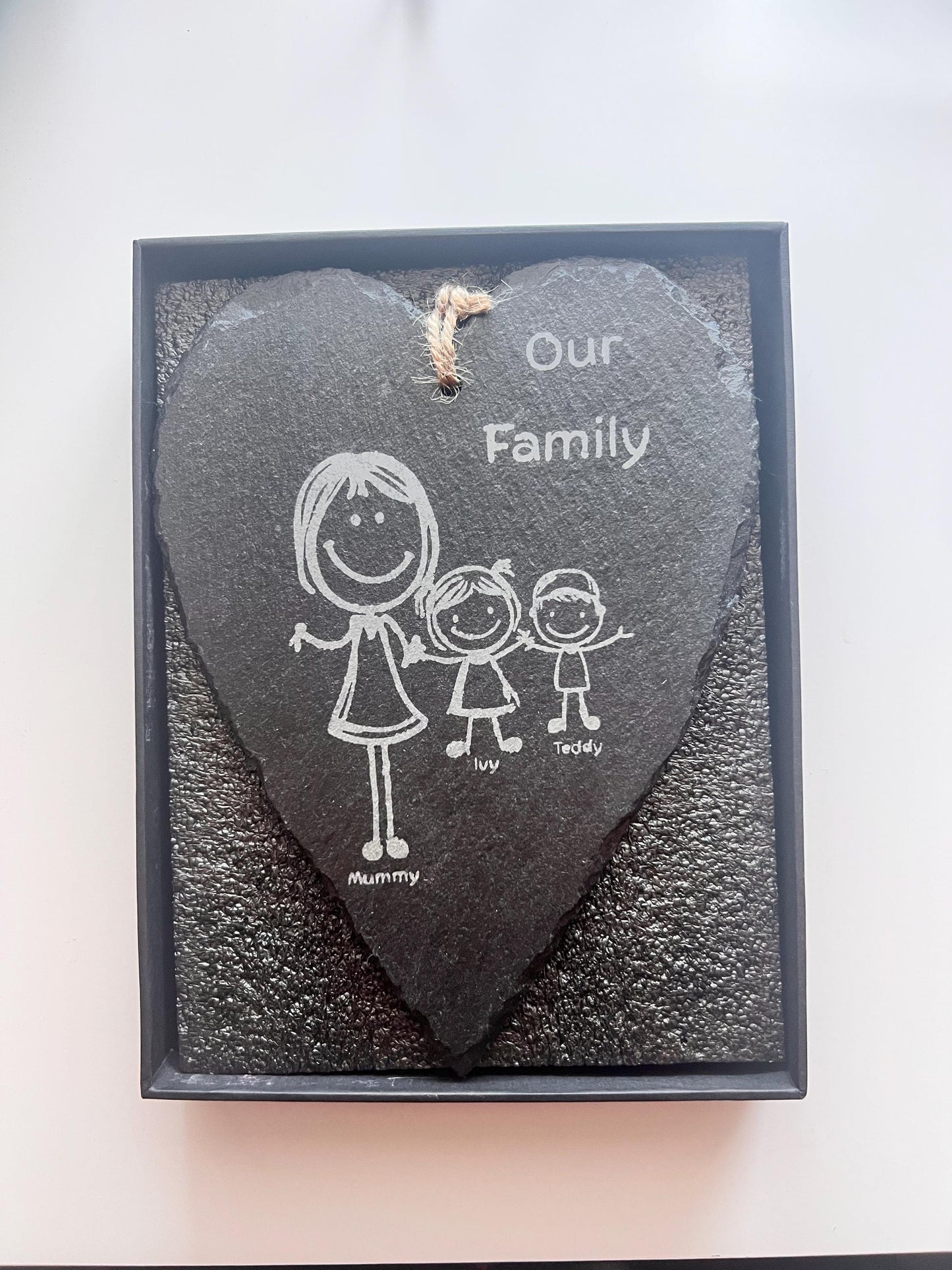 Personalised Family Heart Slate