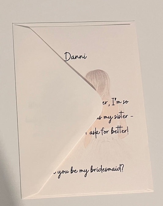 Sister-In-Law Bridesmaid Proposal Card with envelope | Maid Of Honour | Bridesmaid | Sister-In-Law | Flower Girl | Matron Of Honour