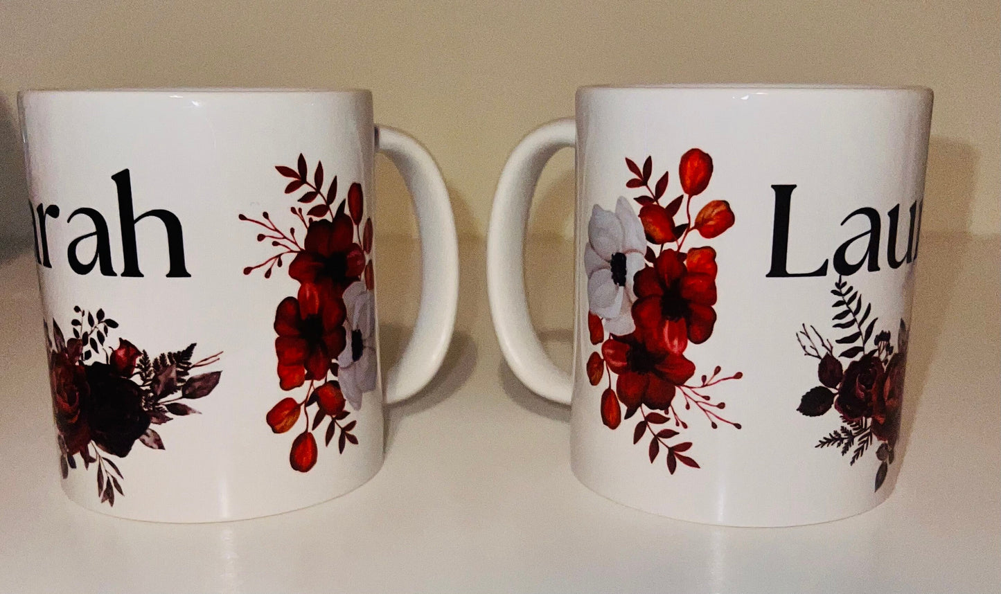 Floral Mug - Personalised
