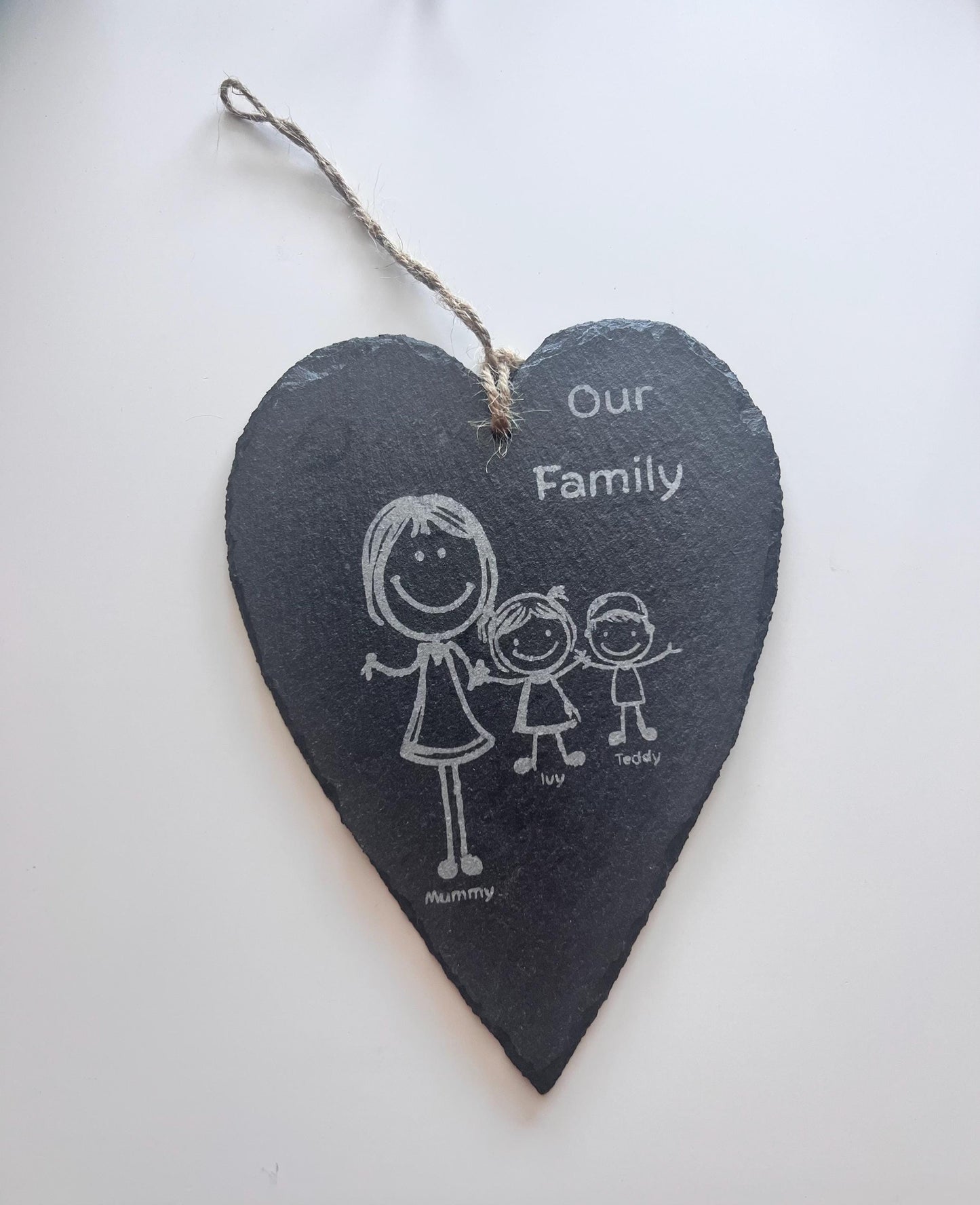 Personalised Family Heart Slate