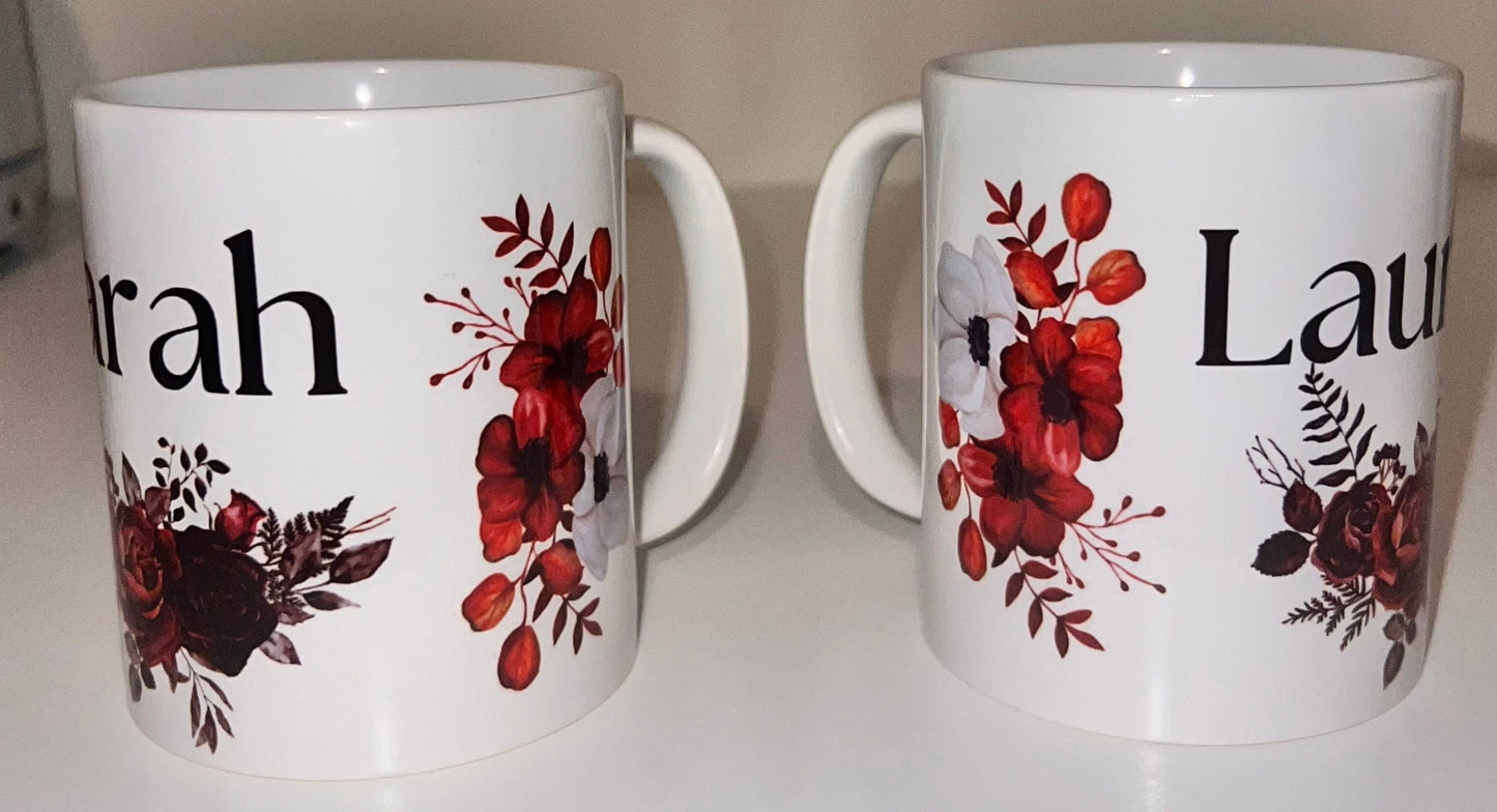 Floral Mug - Personalised