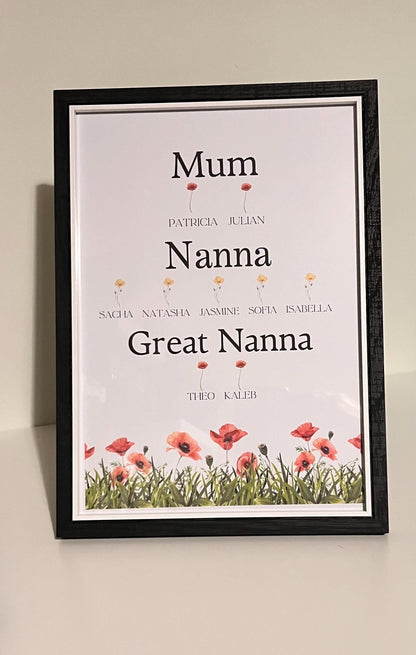 Personalised First Mum, Now Nanny frame | Gift For Mum | Gift For Nan | Gift For Great Nanny | Gift For Nanna | Gift For Mother, Mothers day