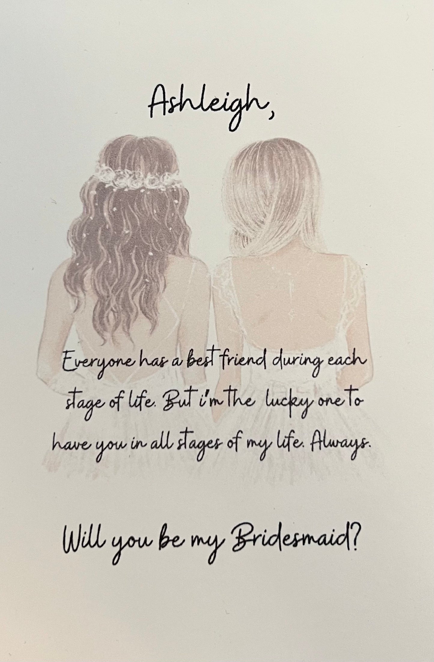 Bridesmaid | Maid of Honour | Proposal Card