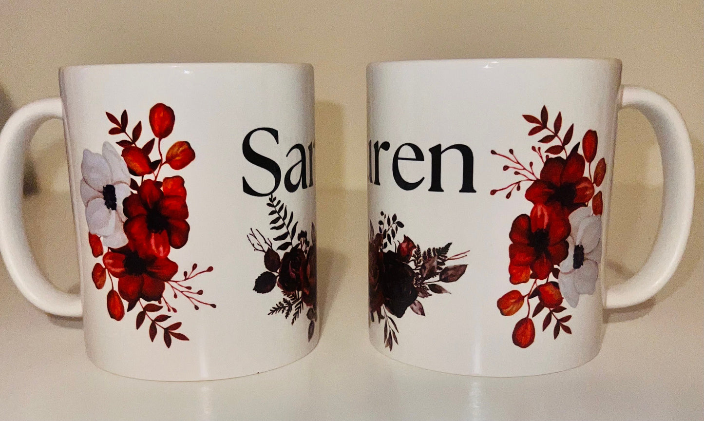 Floral Mug - Personalised