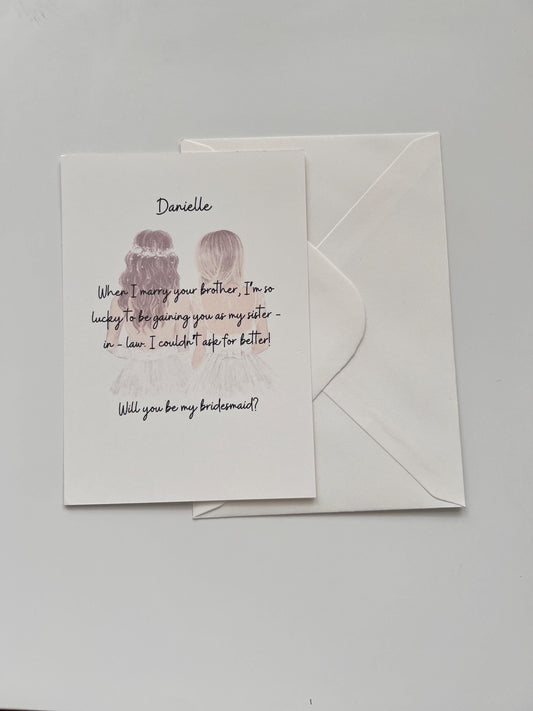 Bridesmaid | Maid of Honour | Proposal Card