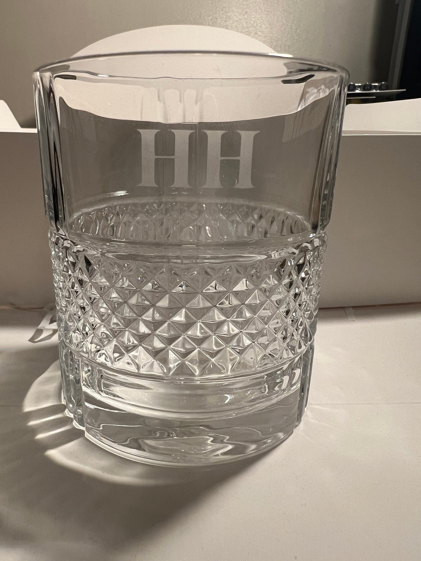 Groomsman and Best Man engraved Whisky glass with initals