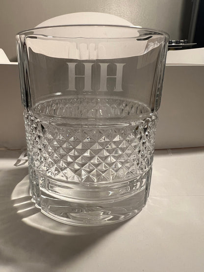 Groomsman and Best Man engraved Whisky glass with initals
