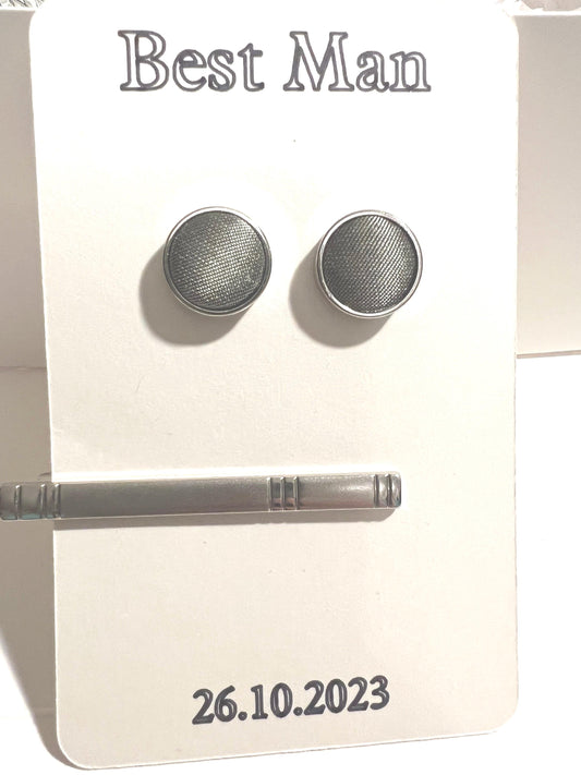 Groomsman and Best Man tie clip and cufflink holder, TIE CLIP & CUFFLINKS not included.
