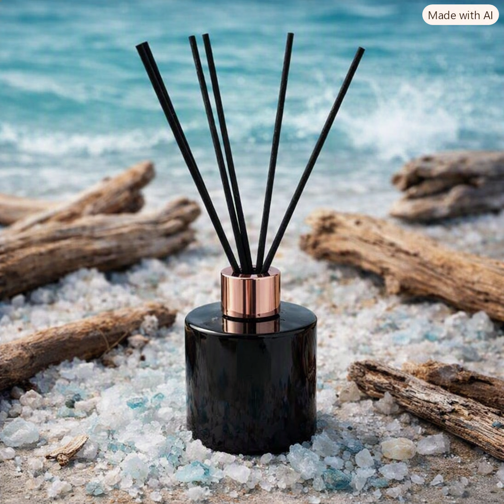 Sea Salt & Driftwood | Black & Rose Gold | Reed Diffuser 75ml