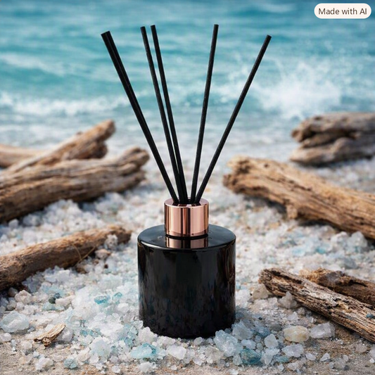 Sea Salt & Driftwood | Black & Rose Gold | Reed Diffuser 75ml