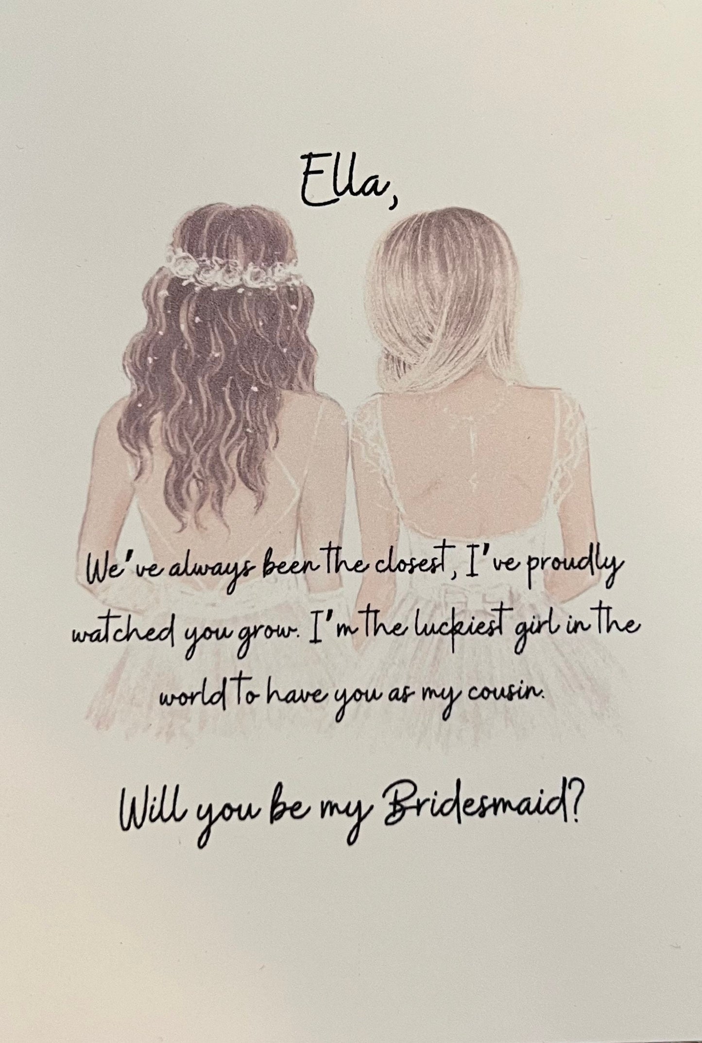 Sister-In-Law Bridesmaid Proposal Card with envelope | Maid Of Honour | Bridesmaid | Sister-In-Law | Flower Girl | Matron Of Honour