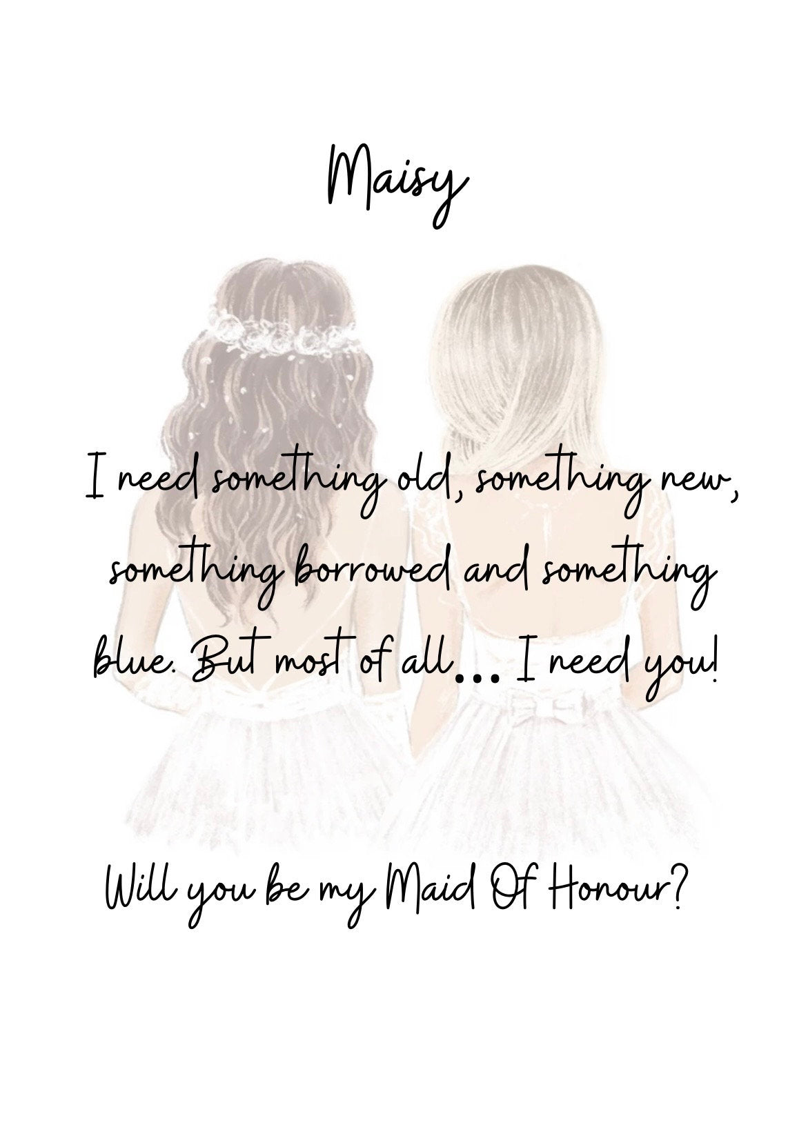 Bridesmaid | Maid of Honour | Proposal Card